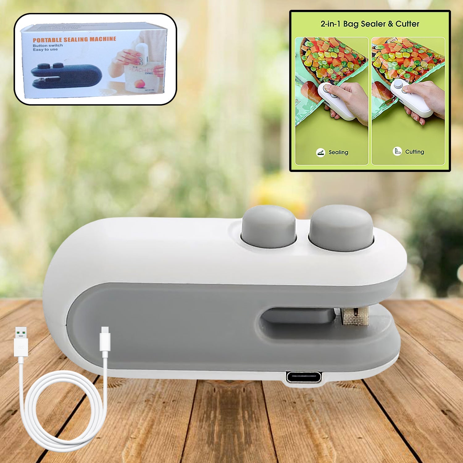 17865 Mini Bag Sealer, 2 in 1 Seal & Cutter Heat Sealers, TYPE-C USB Charging Portable Bag Reseller, Handle Food Sealer, Sealing Machine for Food Storage Plastic Bags Snacks Keep Food Fresh 17865 Mini Bag Sealer, 2 in 1 Seal & Cutter Heat Sealers, TYPE-C USB Charging Portable Bag Reseller, Handle Food Sealer, Sealing Machine for Food Storage Plastic Bags Snacks Keep Food Fresh